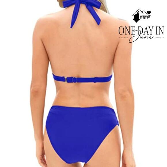 Yonique Halter Bikini Swimsuit Size L - Picture 2 of 7